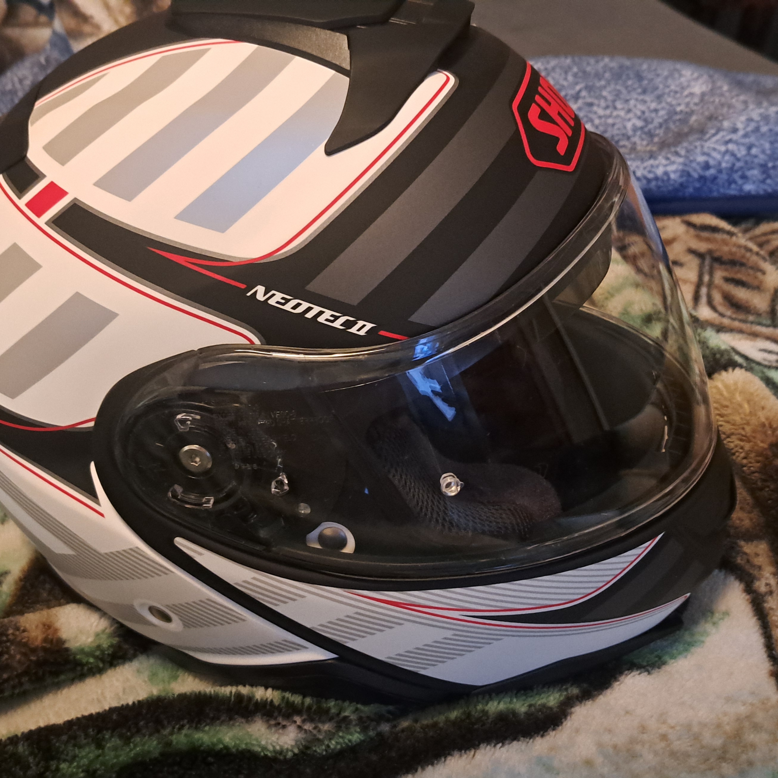 Shoei Neotec Ii Black And White Motorcycle Helmet